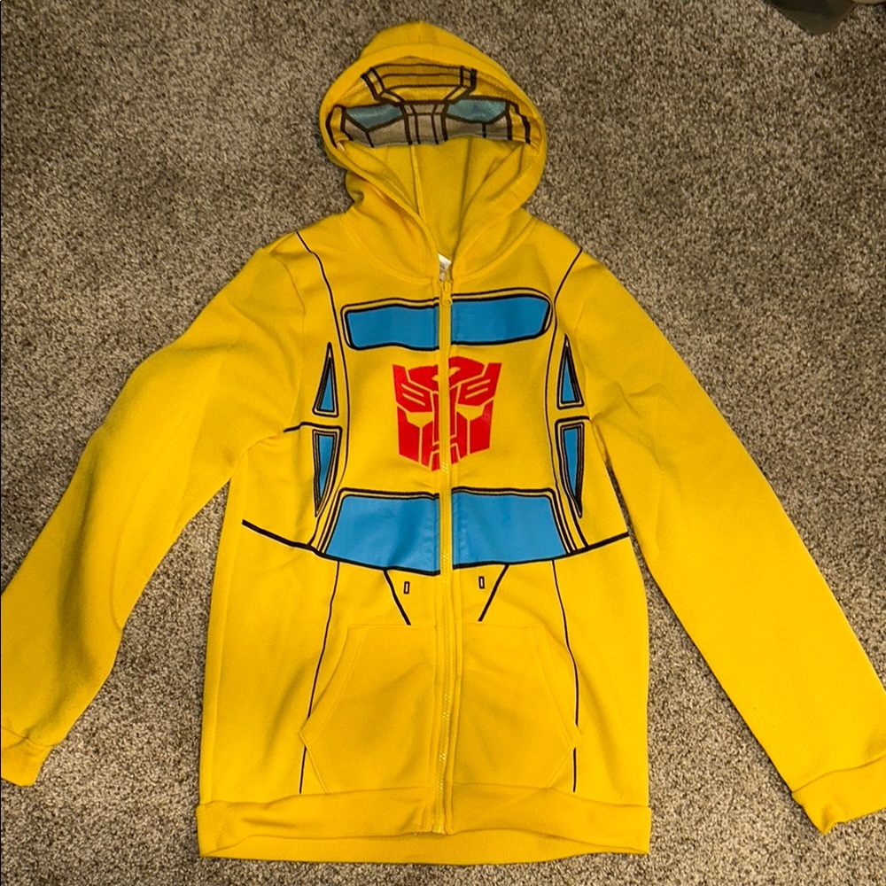 Transformers Megatron Bumblebee Fleece Zip Up Pullover Hoodie Big Kid